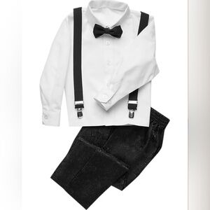 4T Tux Set NWT with Black Jaquard Satin Pants